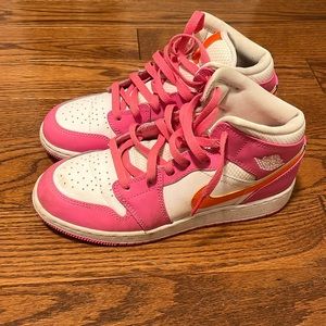 Nike Air Jordan 1 Mid Pinksicle Safety Orange White Men’s Size 5.5 (Women’s 7.5)
